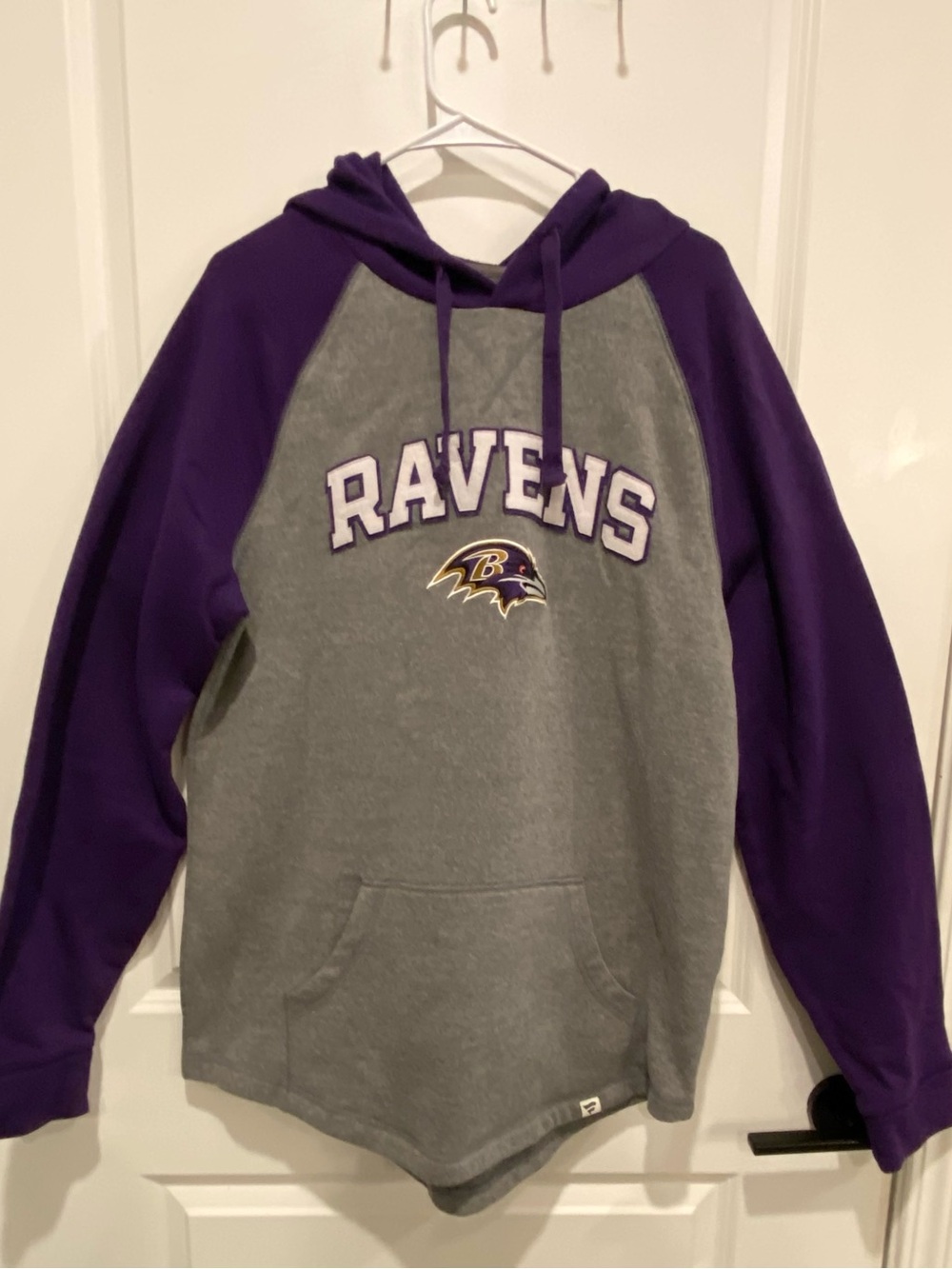Fanatics Baltimore Ravens Hoodie Men’s XL Gray Purple NFL Football Pullover